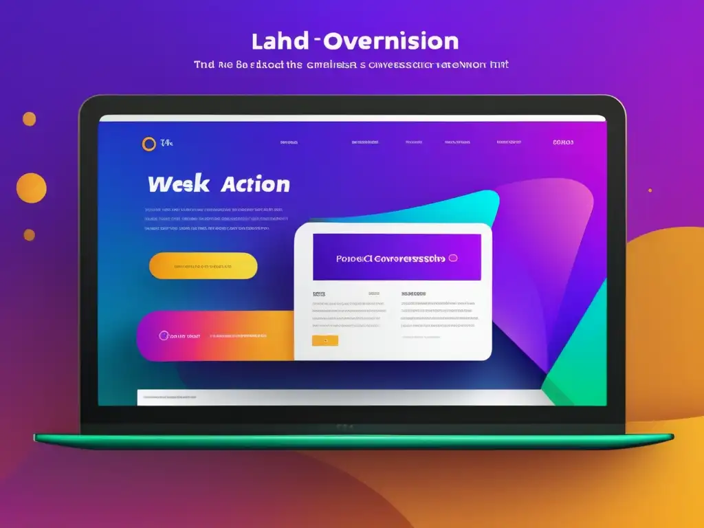 Interfaz web minimalista y colorida Diseño web minimalista y atractivo con esquema de colores vibrantes para la optimización de conversiones