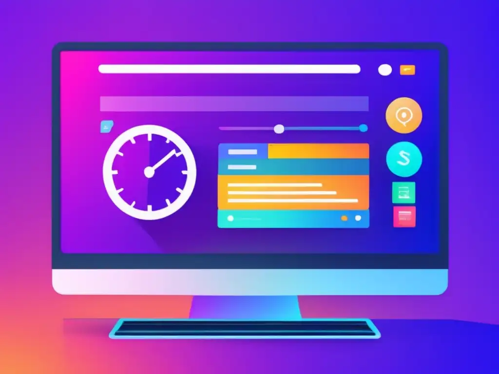 Pantalla minimalista de interfaz amigable para marketing de afiliados Interfaz moderna y minimalista de pantalla de computadora con herramientas de automatización para el marketing de afiliados