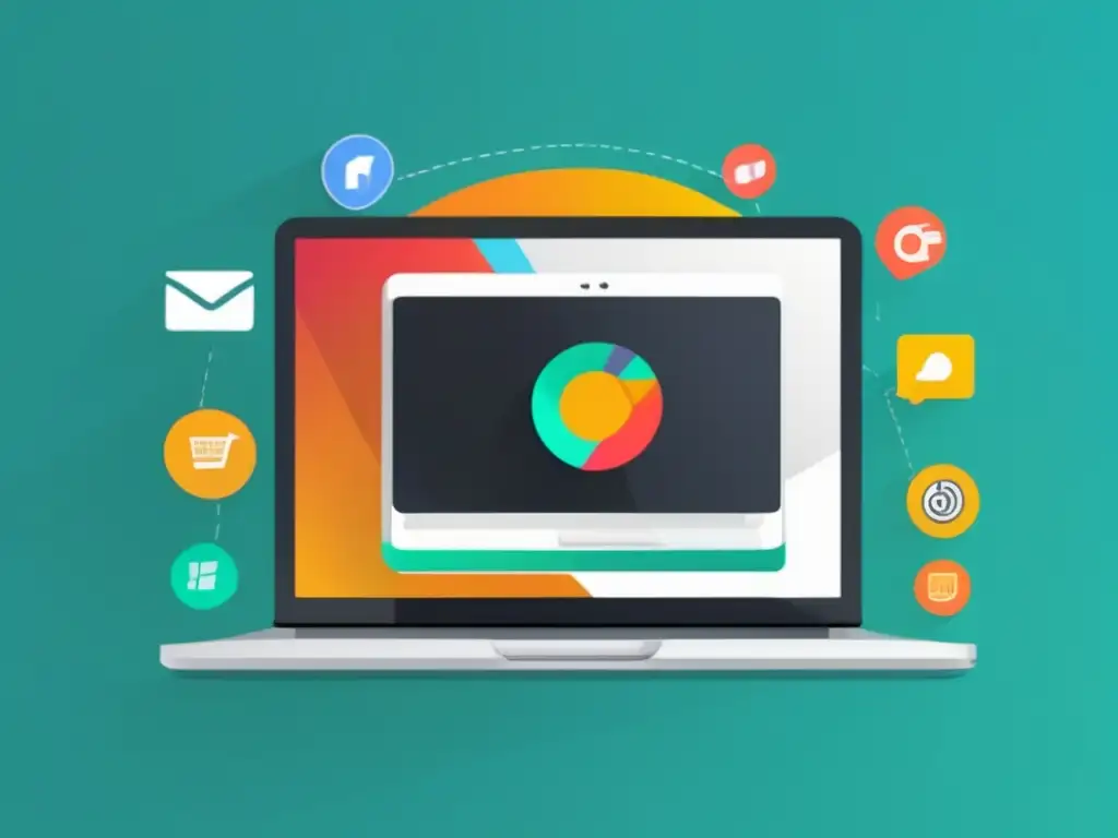 Laptop con interfaz de marketing de afiliados: recursos efectivos