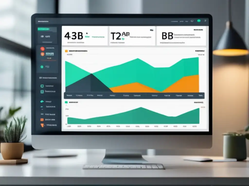 Pantalla dividida de A/B testing y análisis de marketing Estrategias efectivas de marketing de afiliados y aumento de ganancias en pantalla de ordenador moderno con vista dividida y análisis de métricas