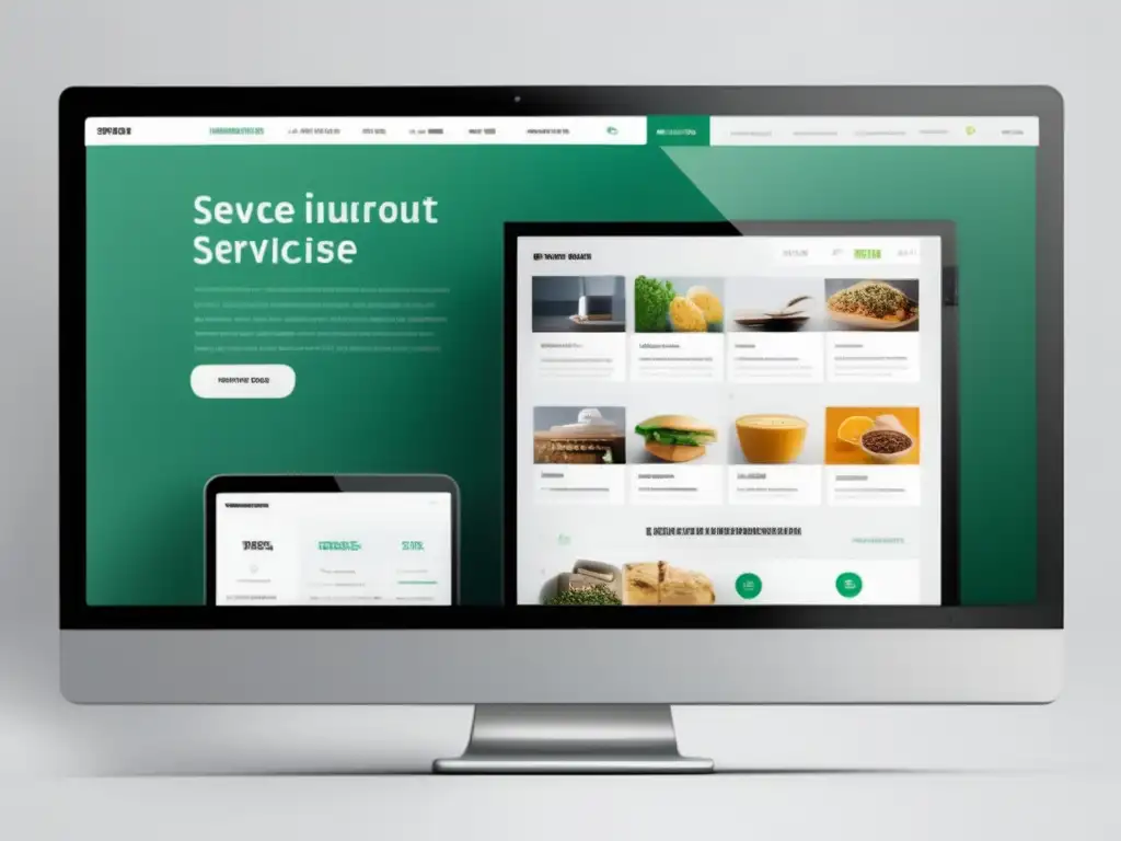Sitio web moderno y minimalista Interfaz web moderna y minimalista con categorías de productos y servicio
