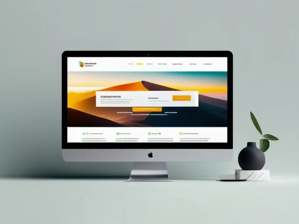 Diseño web minimalista y profesional Imagen 8k de una interfaz web minimalista y elegante que destaca las ventajas del SEO en el marketing de afiliados