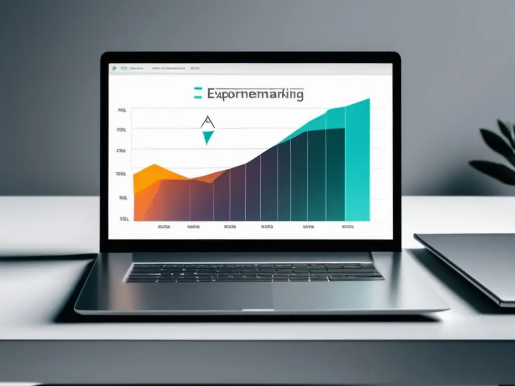 Laptop minimalista en escritorio blanco Ejemplos exitosos de marketing de afiliados en un moderno y minimalista laptop en un escritorio blanco