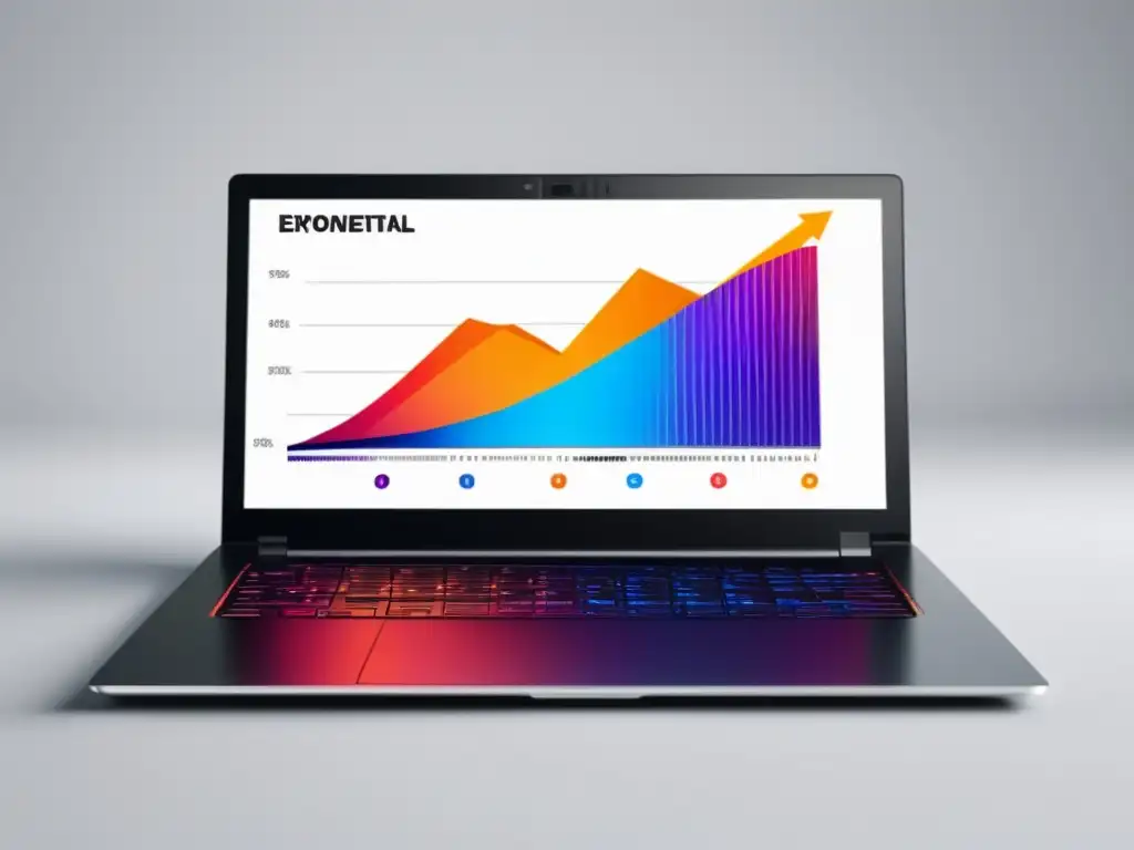 Laptop para marketing de afiliados Laptop minimalista con gráfico de crecimiento: estrategias efectivas para maximizar ganancias en marketing de afiliados