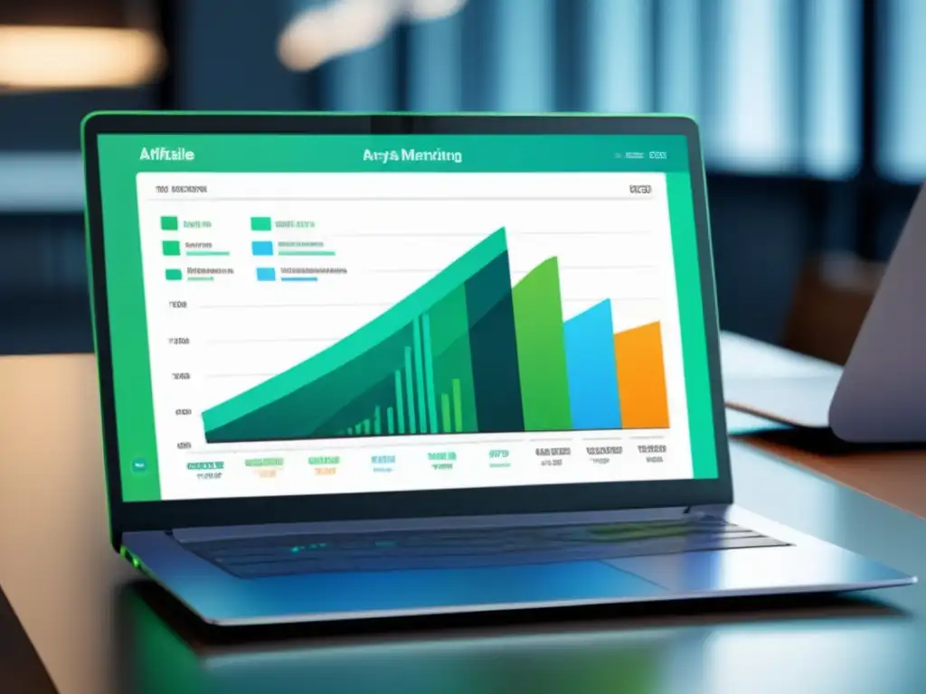 Laptop moderno con gráfico detallado de análisis de palabras clave Laptop moderno con gráfico detallado de análisis de palabras clave para marketing de afiliados