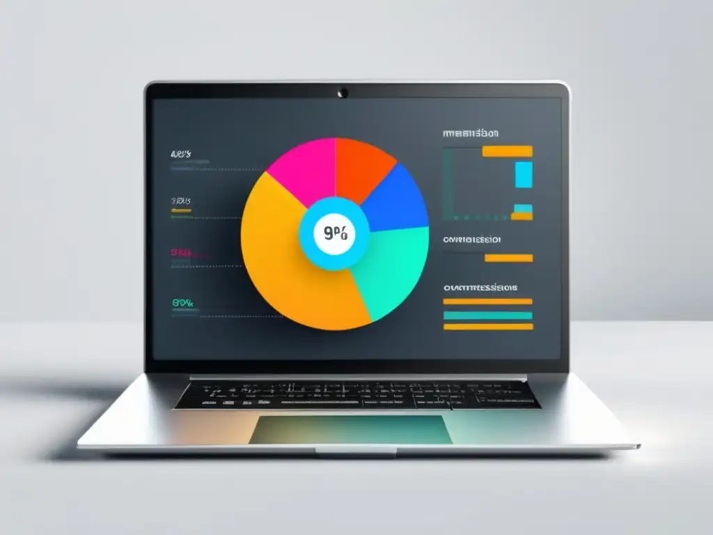 Laptop con gráfico de conversiones y comisiones Estrategias avanzadas para aumentar ingresos en el marketing de afiliados