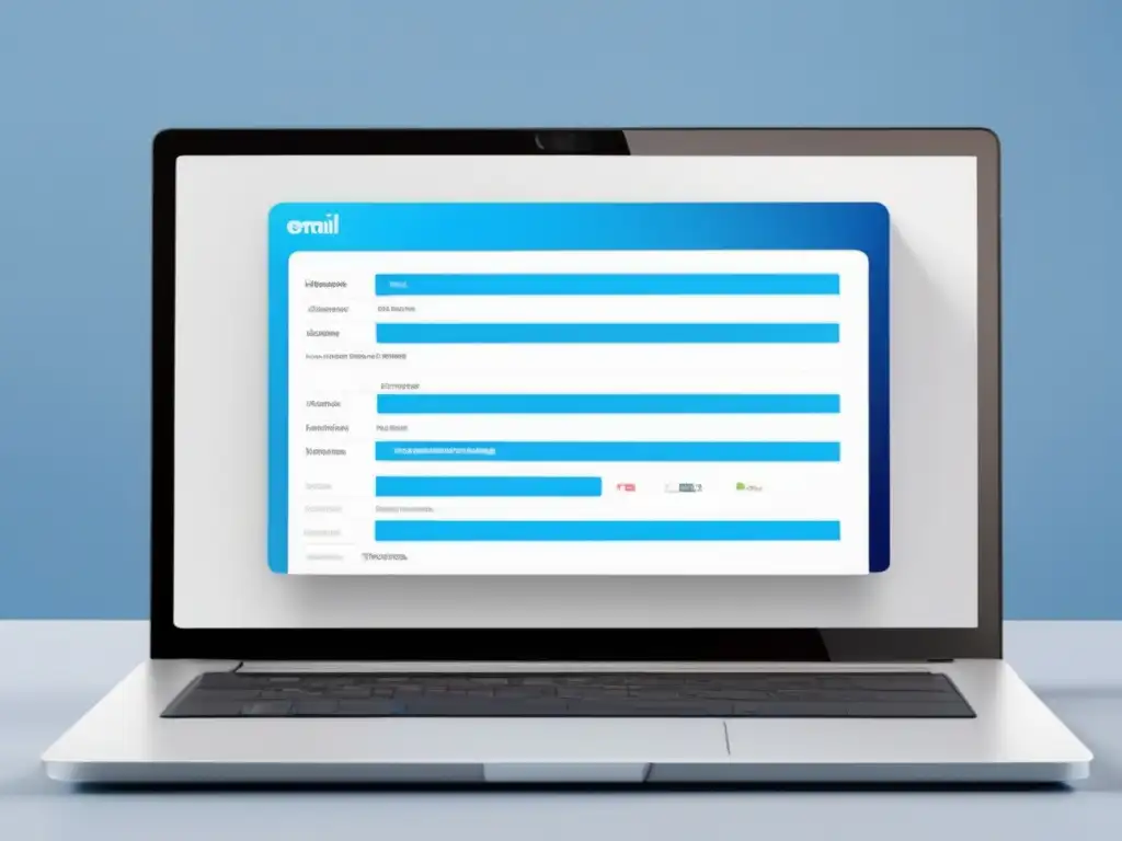 Laptop moderno con software de email marketing eficiente Laptop moderno con software de email marketing para estrategias efectivas de marketing de afiliados