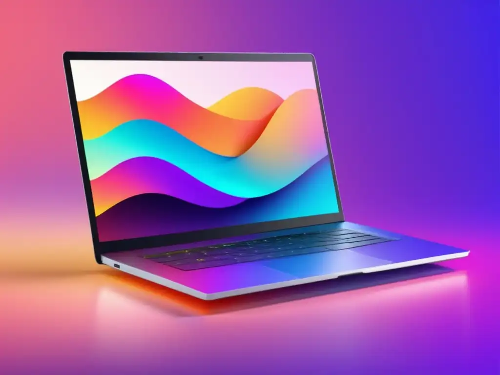 Laptop minimalista y elegante con gráfico de crecimiento Laptop minimalista y moderno muestra programa de afiliados CPA efectivos