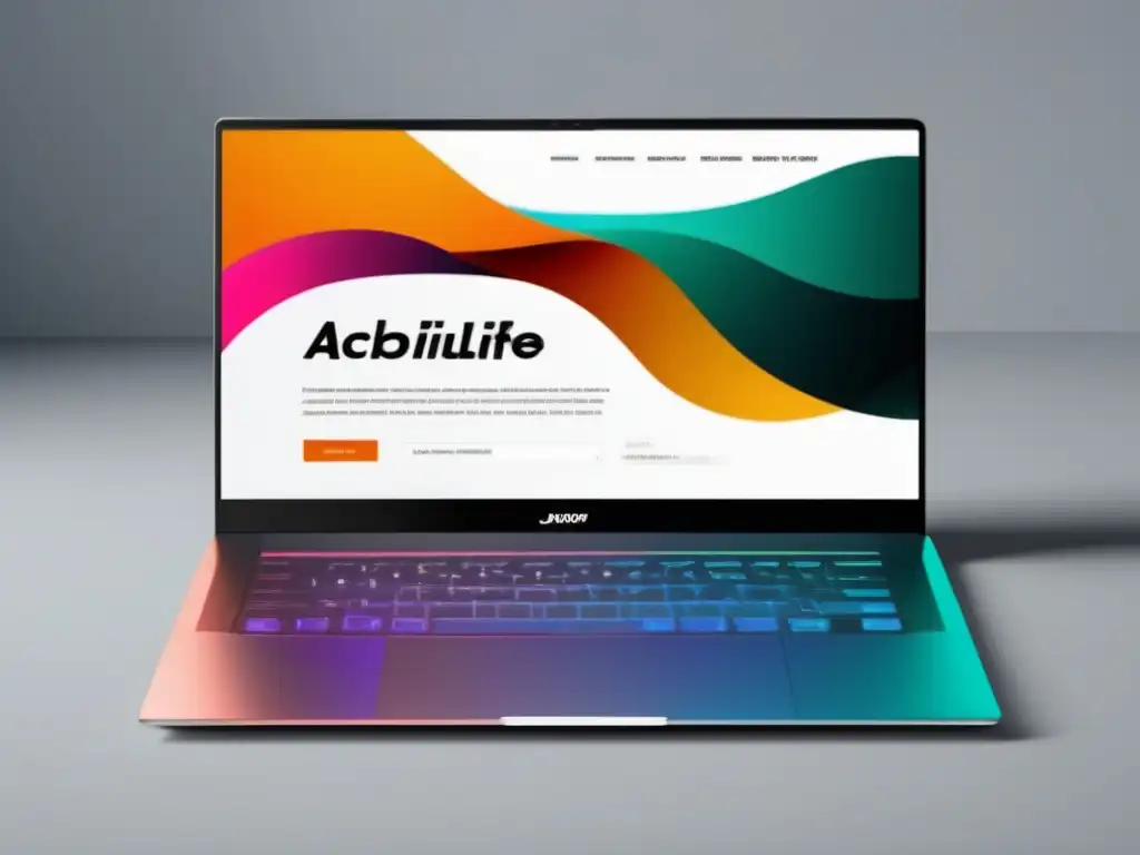 Laptop minimalista con diseño web atractivo Laptop minimalista con pantalla de alta resolución y diseño web atractivo de programas de afiliados exitosos