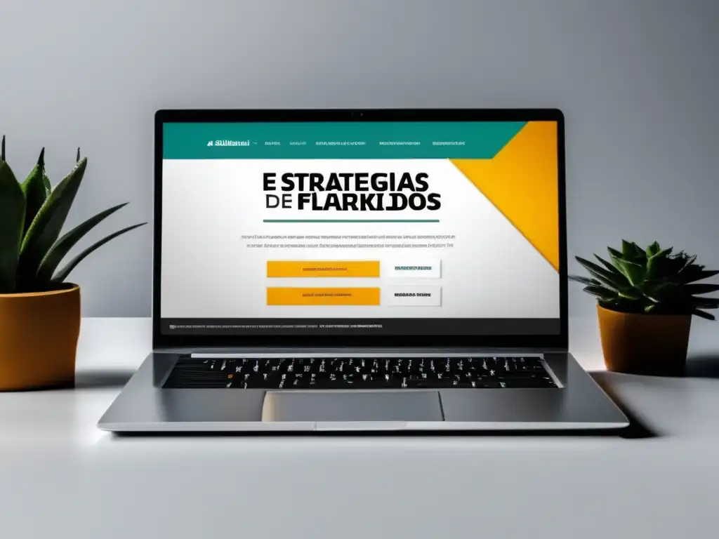 Laptop con diseño minimalista de marketing de afiliados Laptop con diseño web minimalista y estrategias de marketing de afiliados