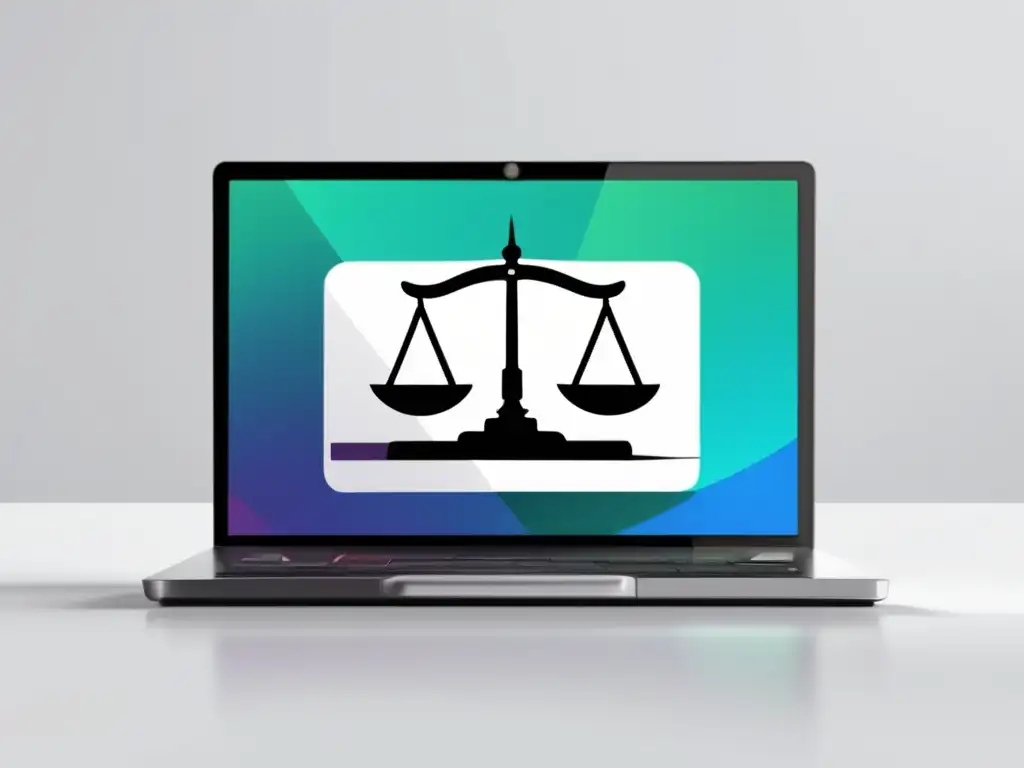 Laptop moderno con gráficos legales y protección de datos Laptop moderno con gráficos de reglas legales y éticas de marketing de afiliados