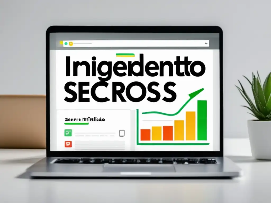 SERP de afiliados: ingrediente secreto SEO SERP de laptop con 'ingrediente secreto en SEO para maximizar ingresos en marketing de afiliados'