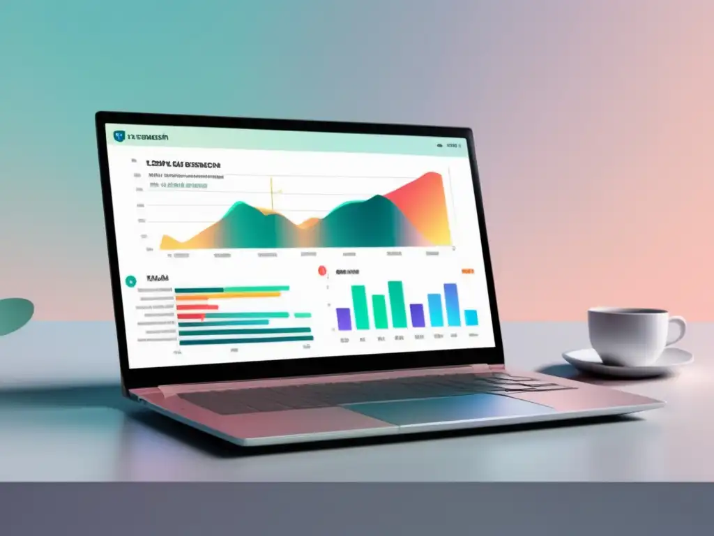 Laptop moderno con herramienta de investigación de palabras clave Laptop moderno con herramienta de investigación de palabras clave en pantalla