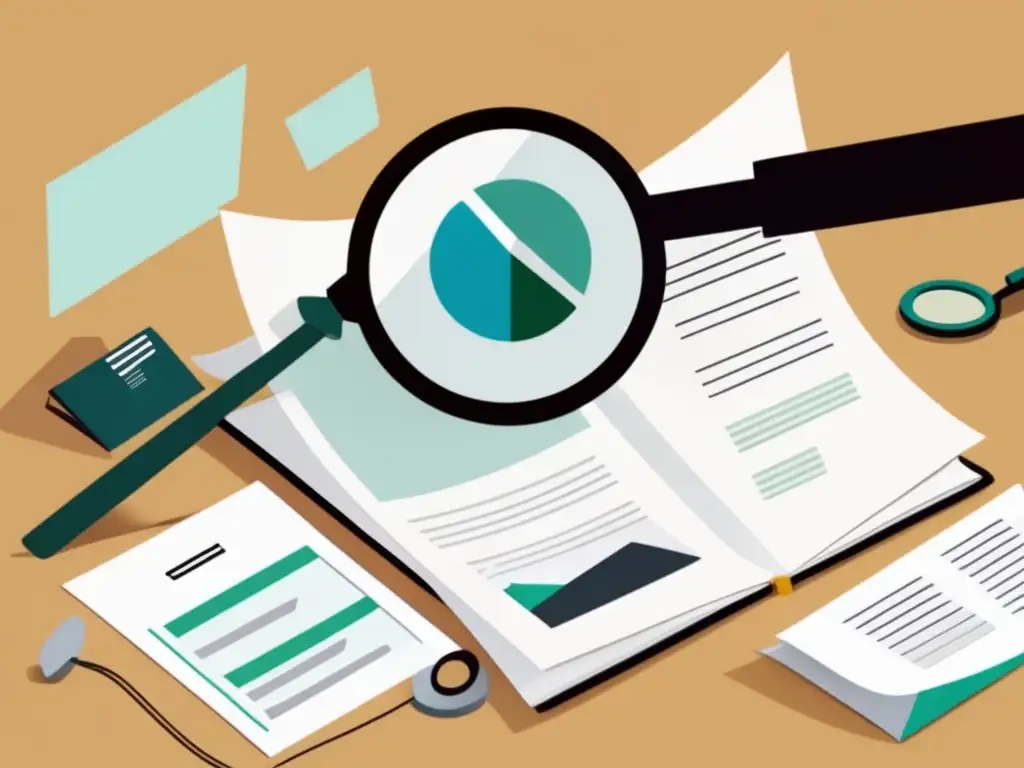 Evitar promoción desordenada Mano sosteniendo lupa sobre documentos: generando ingresos pasivos con marketing de afiliados