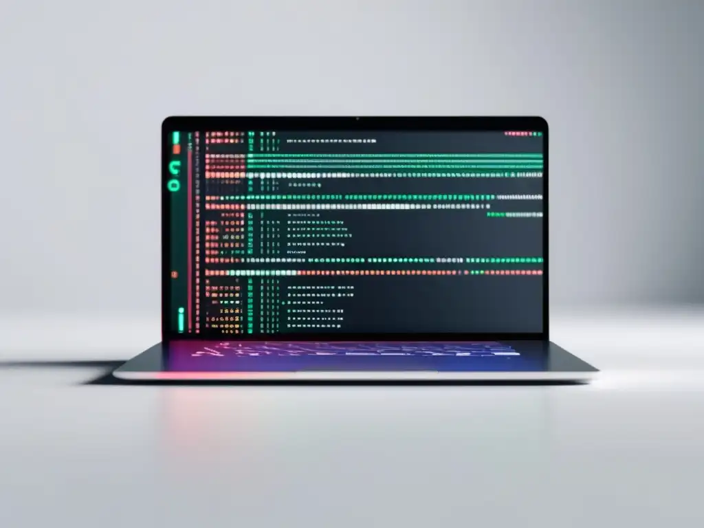 Código ético en pantalla Laptop mostrando código para crear principios éticos en el marketing de afiliados