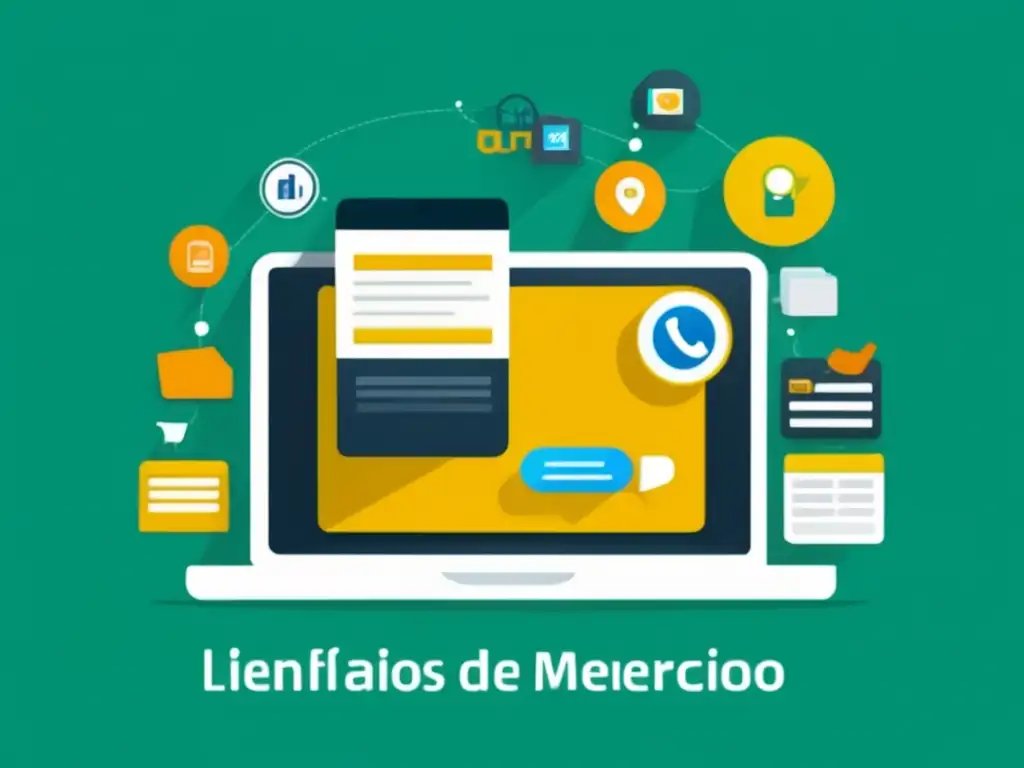 Escritorio de marketing de afiliados Ilustración minimalista y moderna: secretos clave para tener éxito en el marketing de afiliados