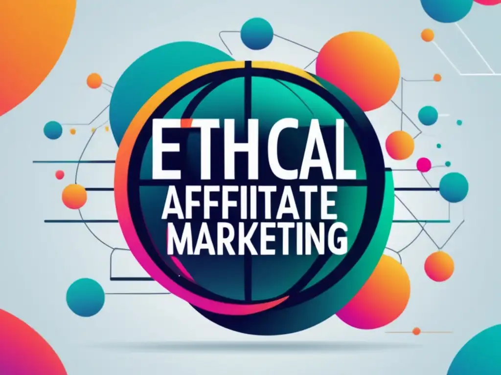 Ética en el marketing de afiliados Imagen de marketing de afiliados ético, con globe y conexiones transparentes