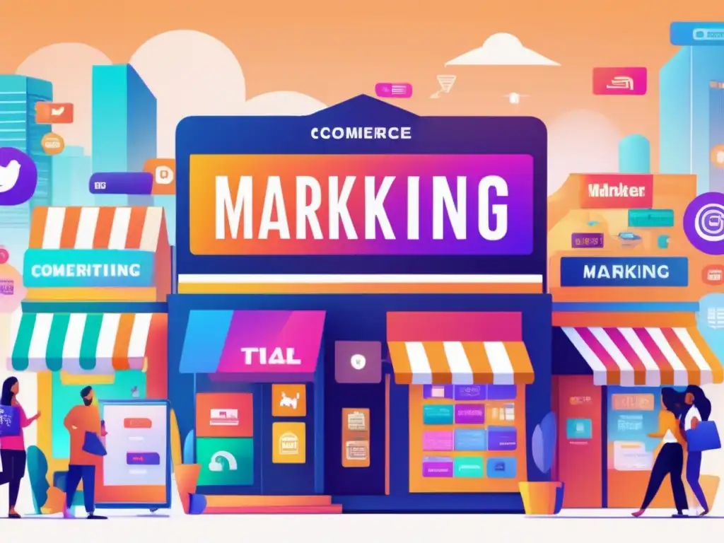 Mercado digital lleno de oportunidades Estrategias efectivas de marketing de afiliados en el comercio electrónico en un vibrante mercado digital-