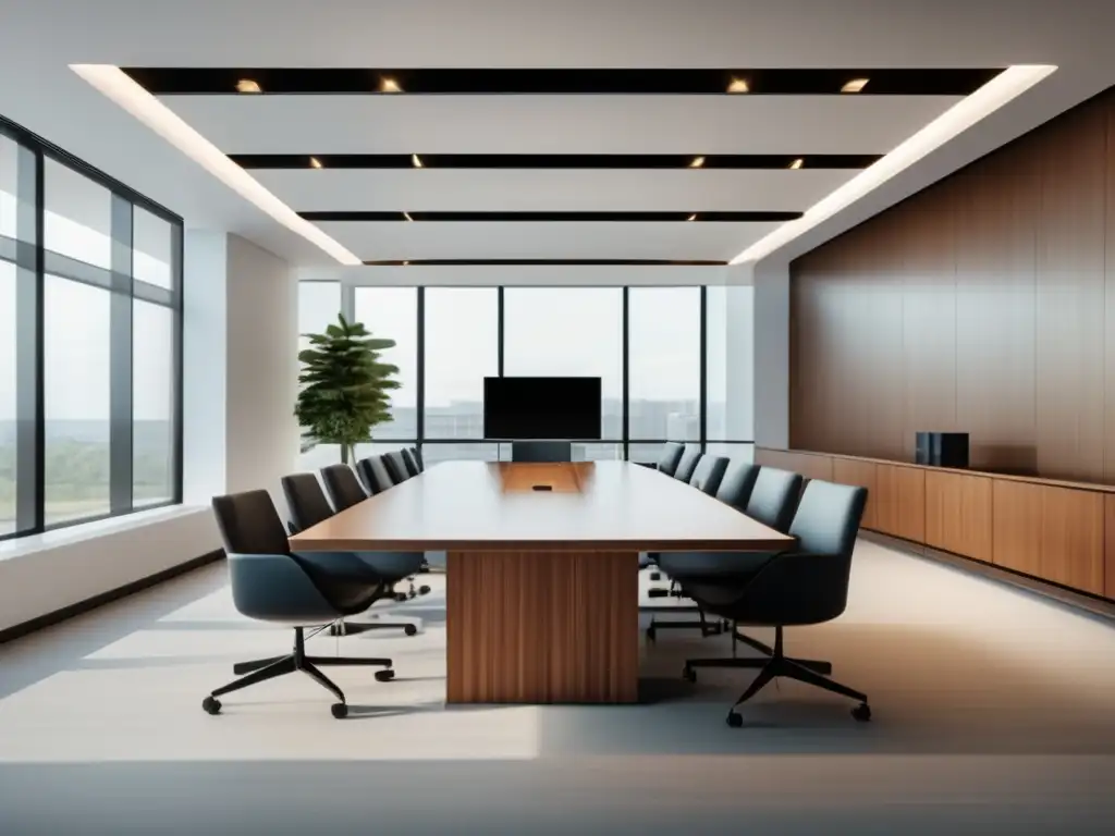 Elegante sala de audiencias moderna Sala de audiencias moderna y minimalista, con 8K de detalle y abundante luz natural