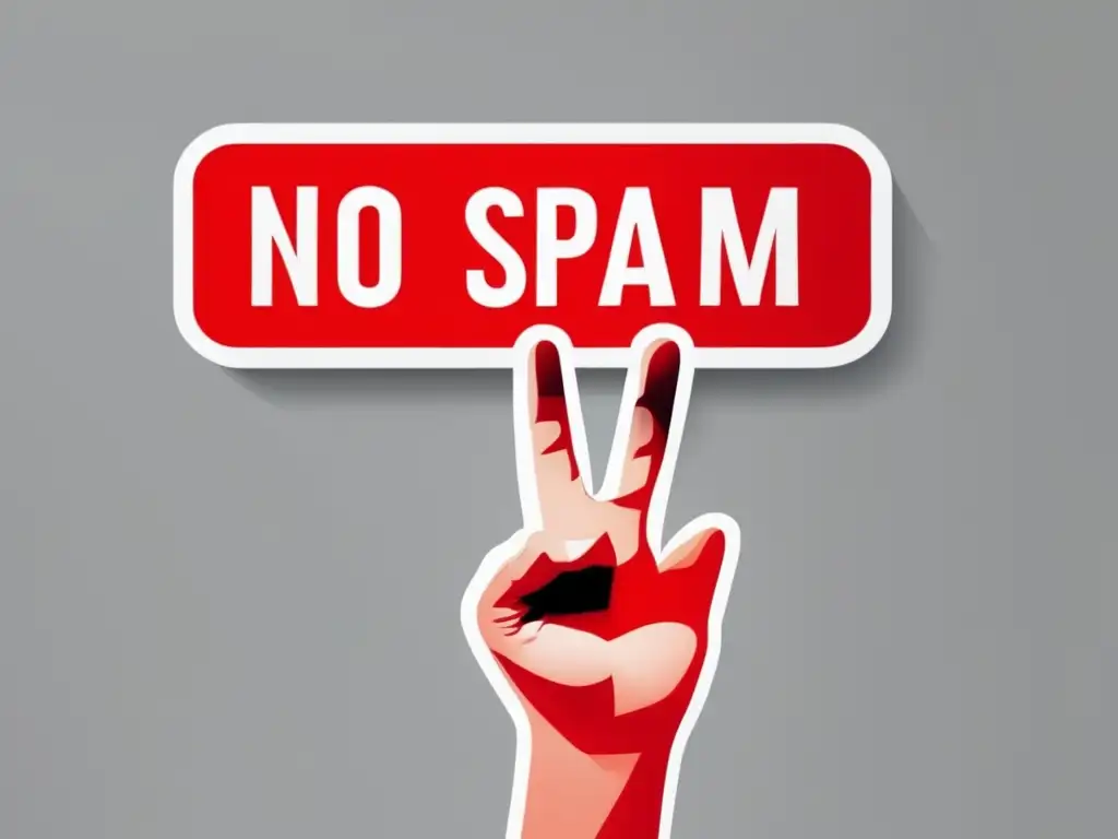 No spam: mano sosteniendo señal de alto Imagen de mano sosteniendo señal de alto