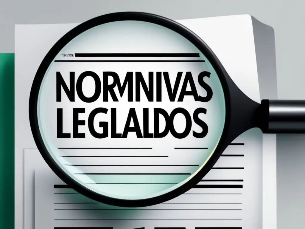 Examen minucioso de normativas legales Magnifying glass highlighting