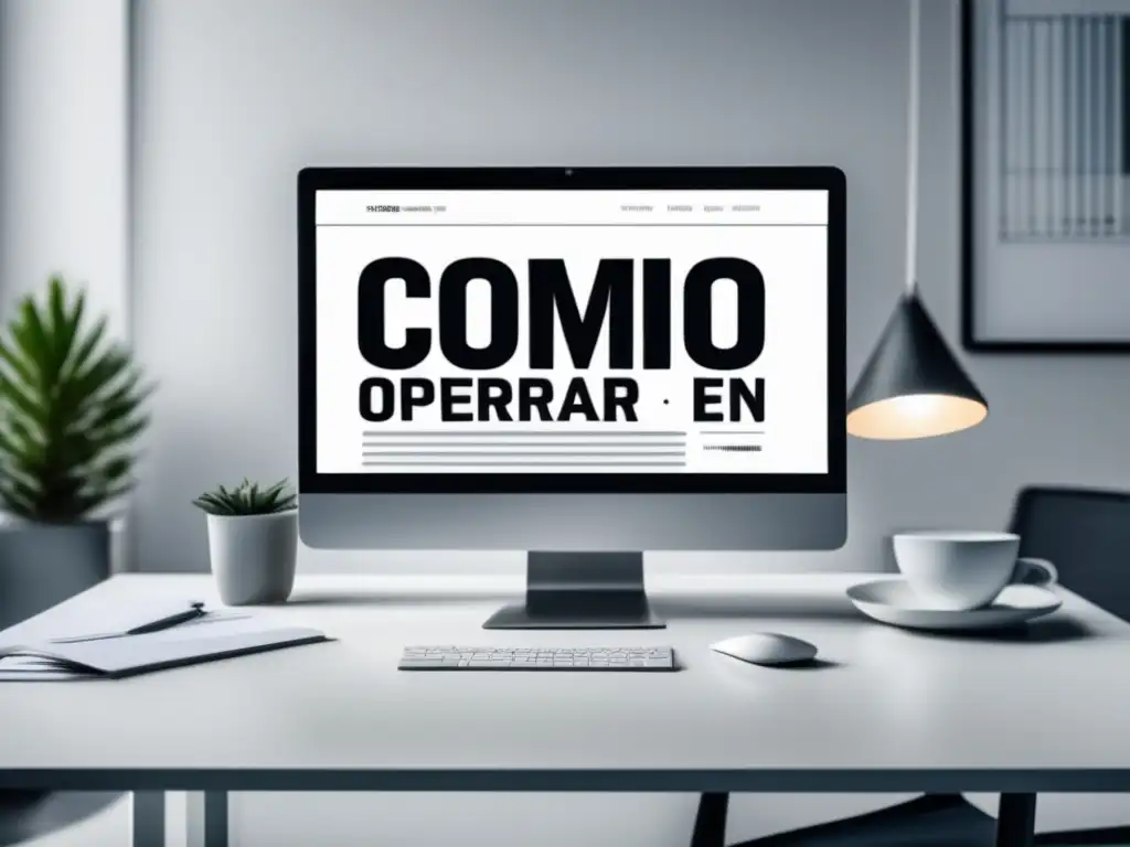 Escritorio profesional para marketing de afiliados Escritorio blanco con laptop mostrando gráfico de ganancias en marketing de afiliados y regulaciones legales