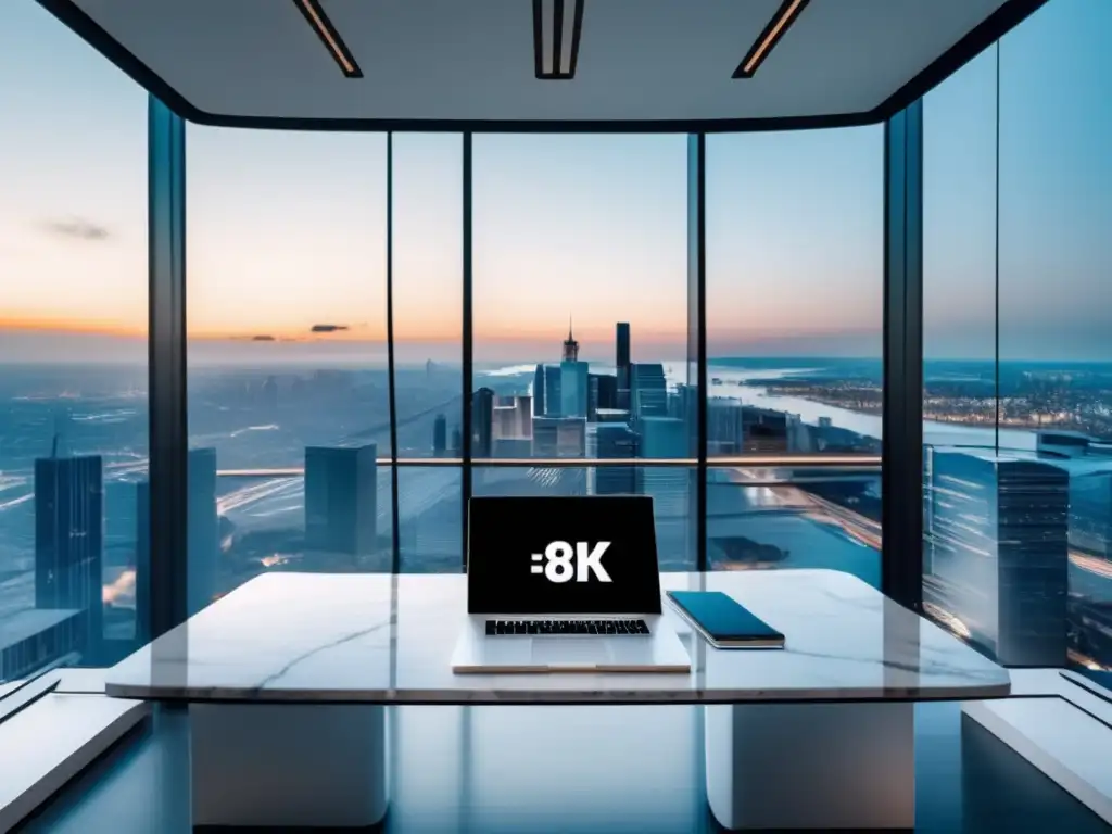 Marketing de afiliados y SEO en imagen 8K Oficina moderna, SEO afiliados, dólares, análisis, éxito
