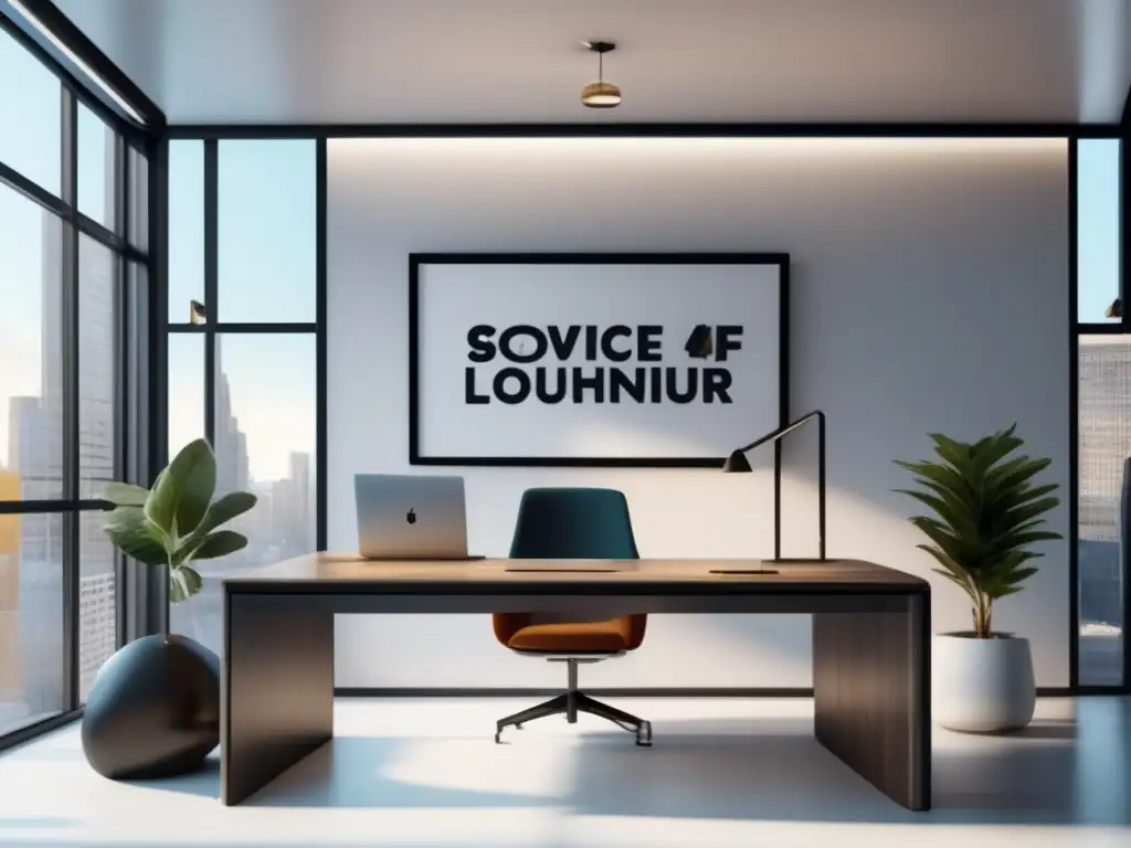 Espacio de trabajo ético y moderno Oficina ética con diseño minimalista y marketing de afiliados ético