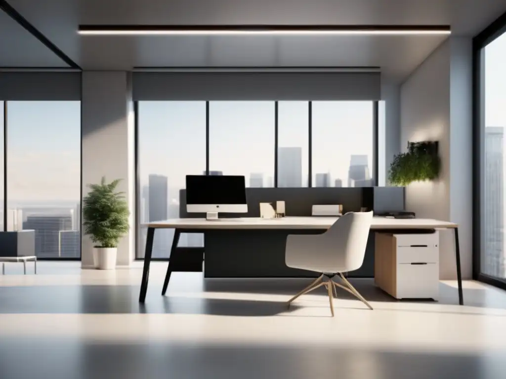 Espacio de trabajo minimalista Espacio de trabajo minimalista con laptop, bloc de notas y pen en un escritorio ordenado
