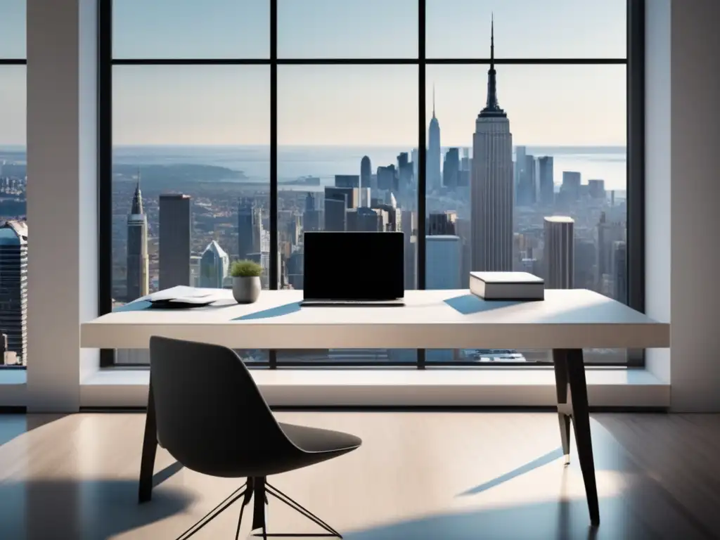 Oficina minimalista con vista impresionante Oficina minimalista con vista a la ciudad y buenas prácticas para generar ingresos en el marketing de afiliados