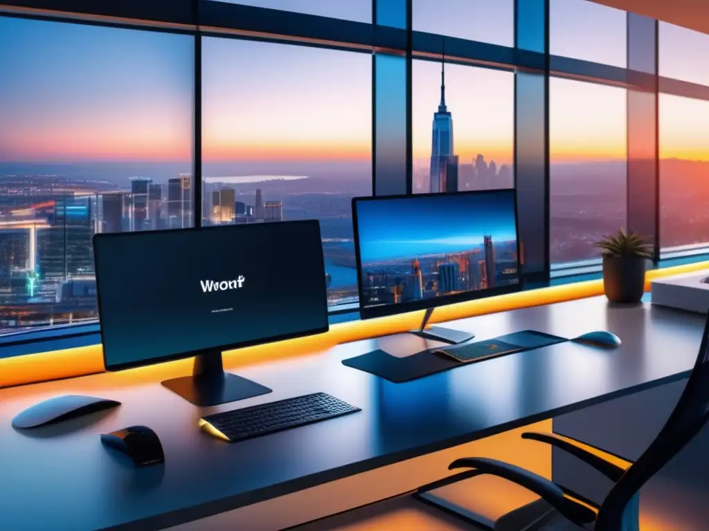 Espacio de trabajo minimalista con vista a la ciudad: casos exitosos en optimización de conversiones en marketing de afiliados