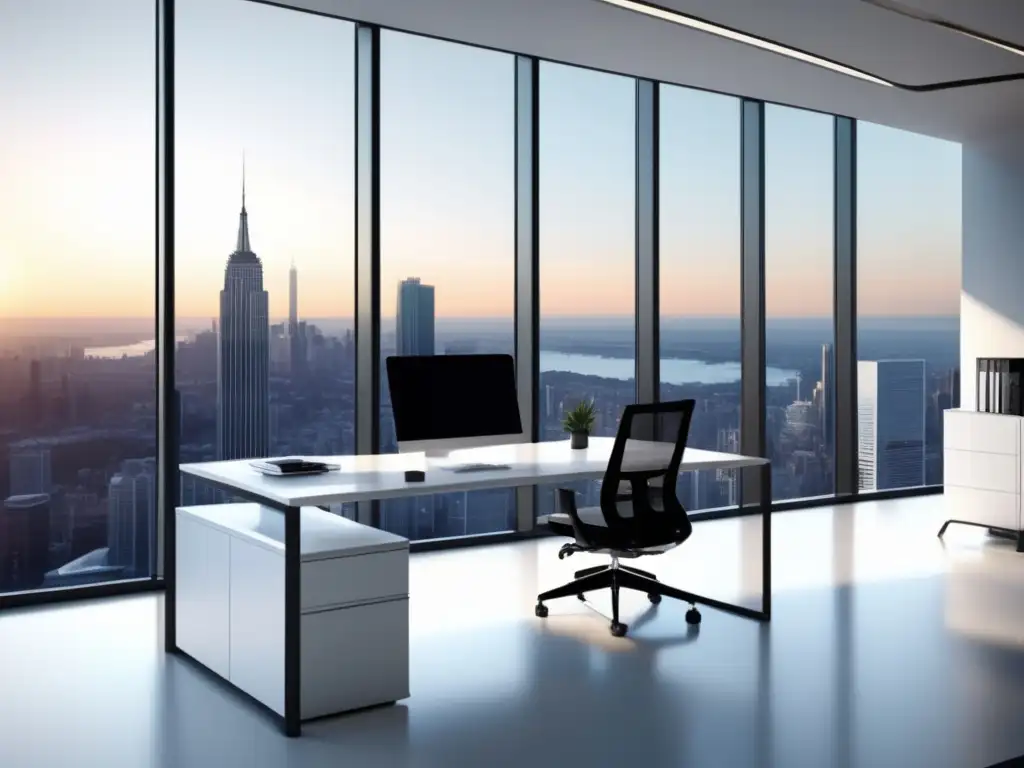 Oficina minimalista con vista panorámica Oficina moderna con vista panorámica: programas de afiliados de SEO con mejores comisiones