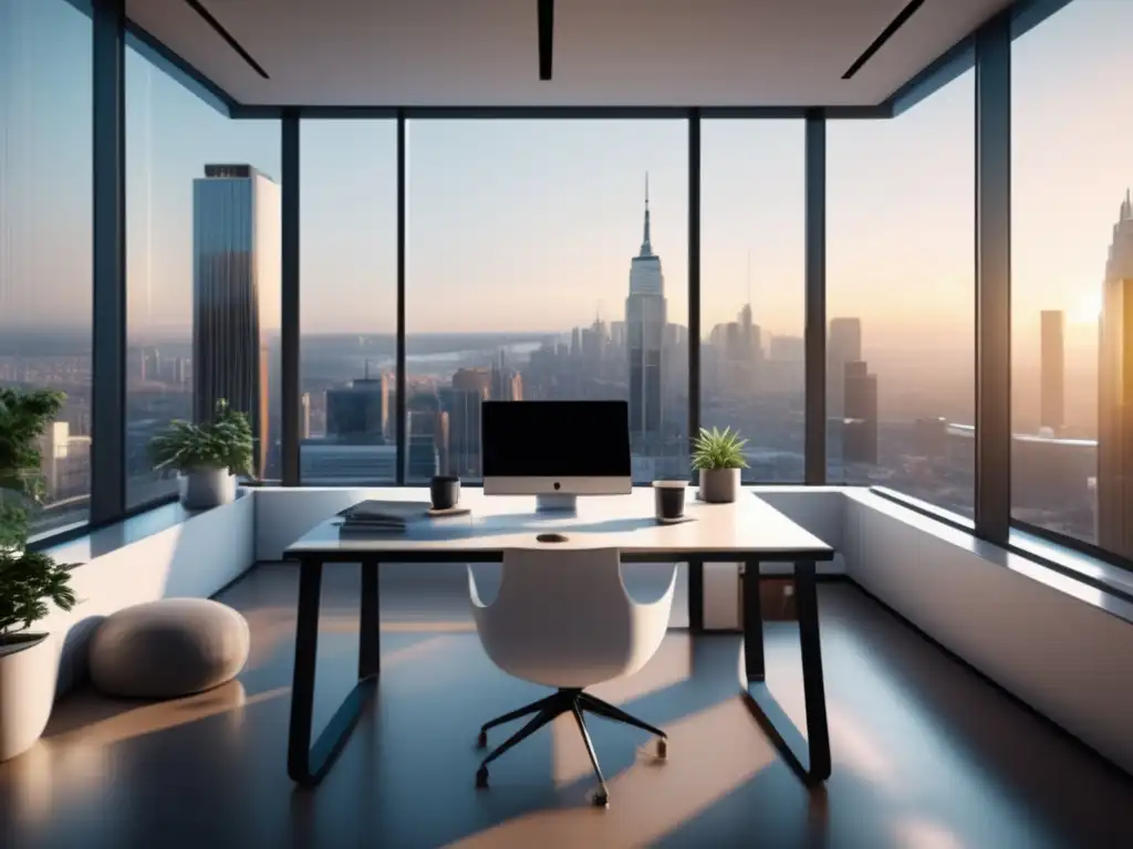 Oficina minimalista con vista a la ciudad Oficina minimalista con vistas a la ciudad: consejos para maximizar beneficios en el marketing de afiliados