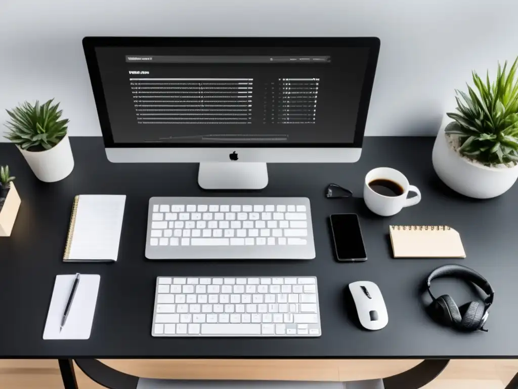 Oficina minimalista con muebles modernos y estilo profesional