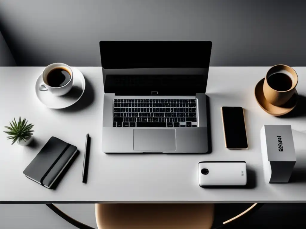 Oficina moderna y minimalista Oficina moderna y minimalista con éxito en marketing de afiliados