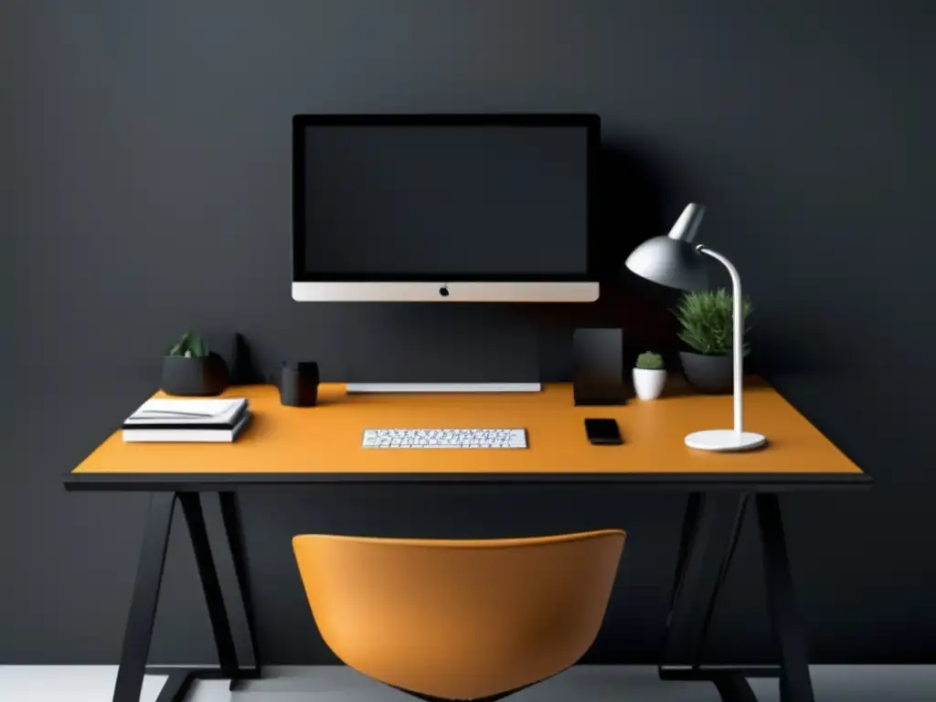 Escritorio moderno y minimalista Escritorio minimalista con elementos de diseño moderno y motivador para estrategias de marketing de afiliados