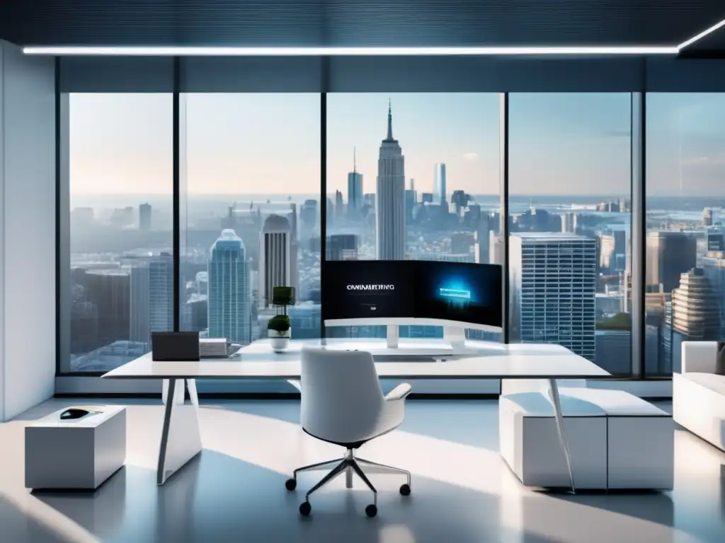 Oficina moderna y elegante con vistas a la ciudad Espacio de oficina moderno y elegante - Tendencias en marketing de afiliados