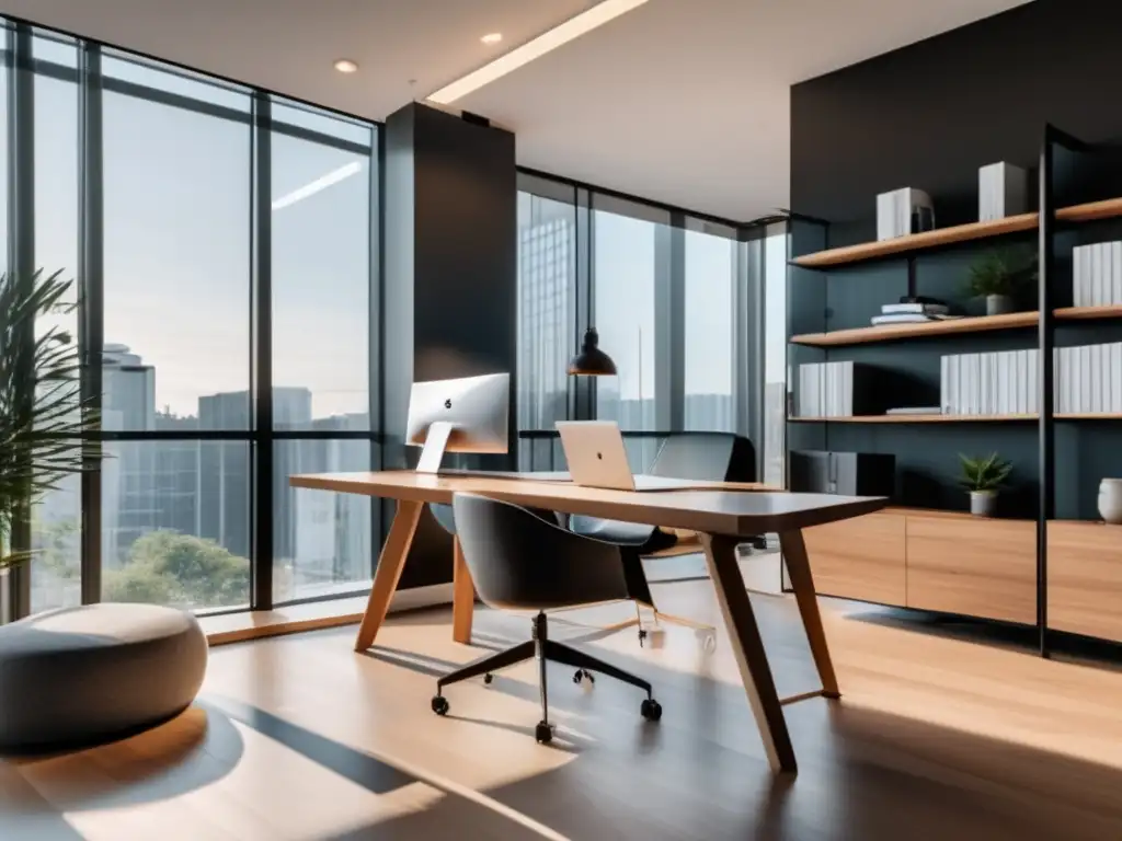 Oficina moderna y minimalista con luz natural Espacio de oficina moderno y elegante con diseño minimalista - Leyes y regulaciones del marketing de afiliados
