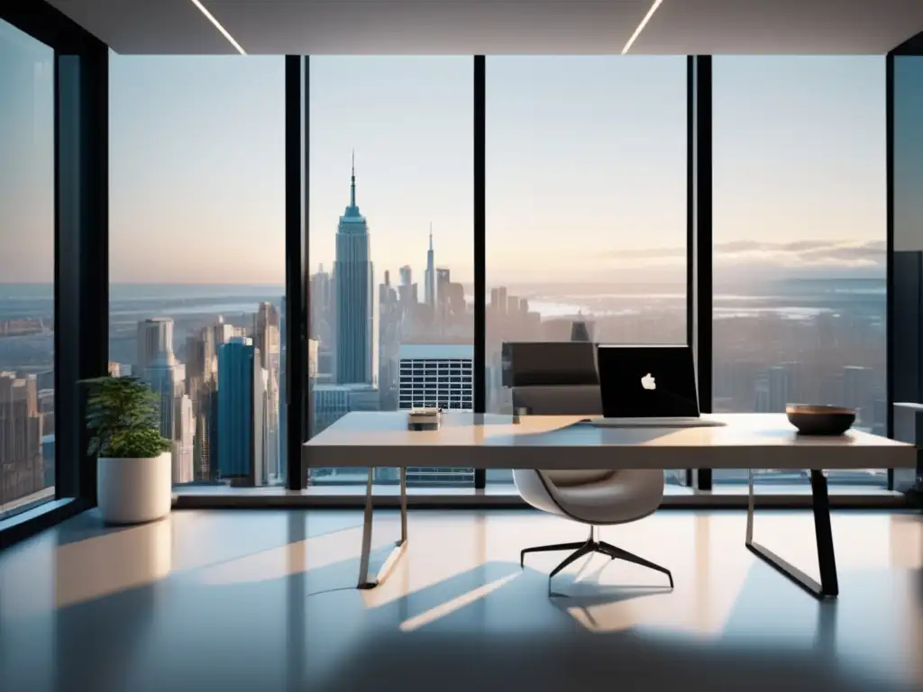 Oficina minimalista con vista a la ciudad Oficina minimalista con vista a la ciudad y estrategias efectivas para marketing de afiliados