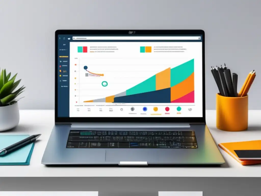 Herramientas de optimización de conversión Herramientas para optimización de conversiones en marketing de afiliados con laptop y diseño moderno