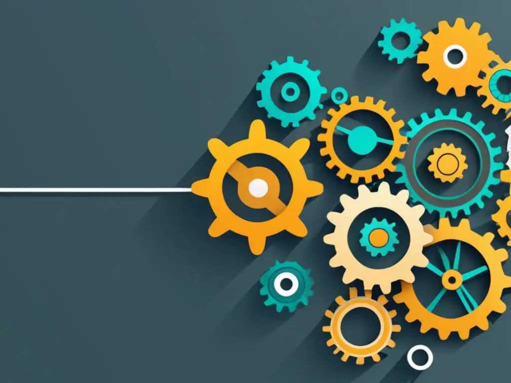 Optimización de enlaces de afiliados con engranajes y flechas Imagen de engranajes y flechas simbolizando optimización de enlaces afiliados y trucos secretos en marketing de afiliados