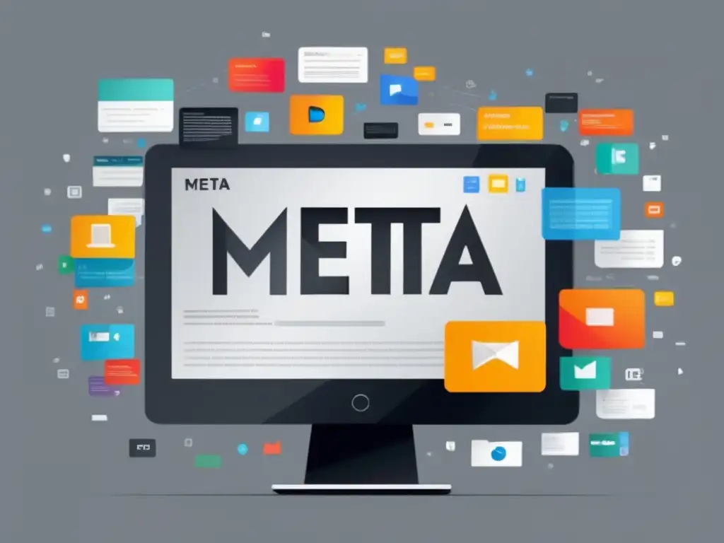 Meta tags SEO optimizados Imagen de pantalla de ordenador con meta tags, representando estrategias de SEO onpage para marketing de afiliados