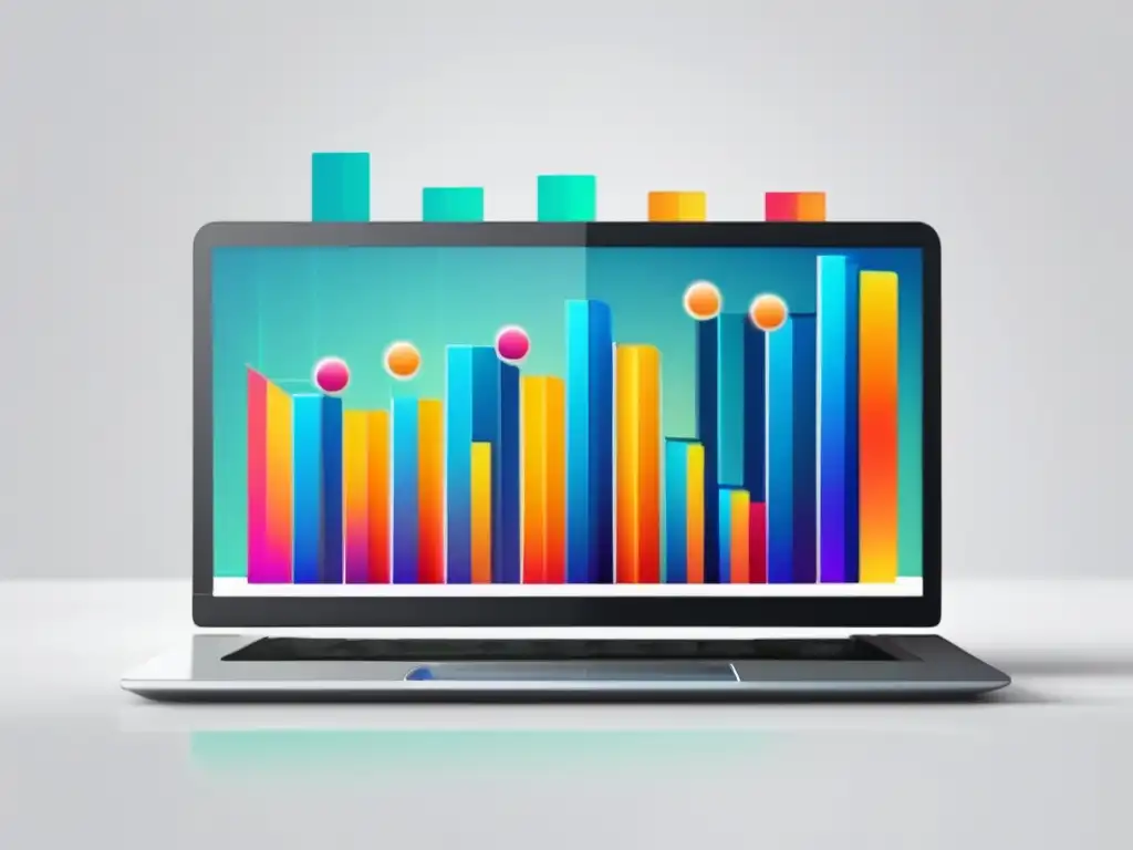 Laptop con gráfico de crecimiento Laptop con gráfico de crecimiento: estrategias de marketing de afiliados
