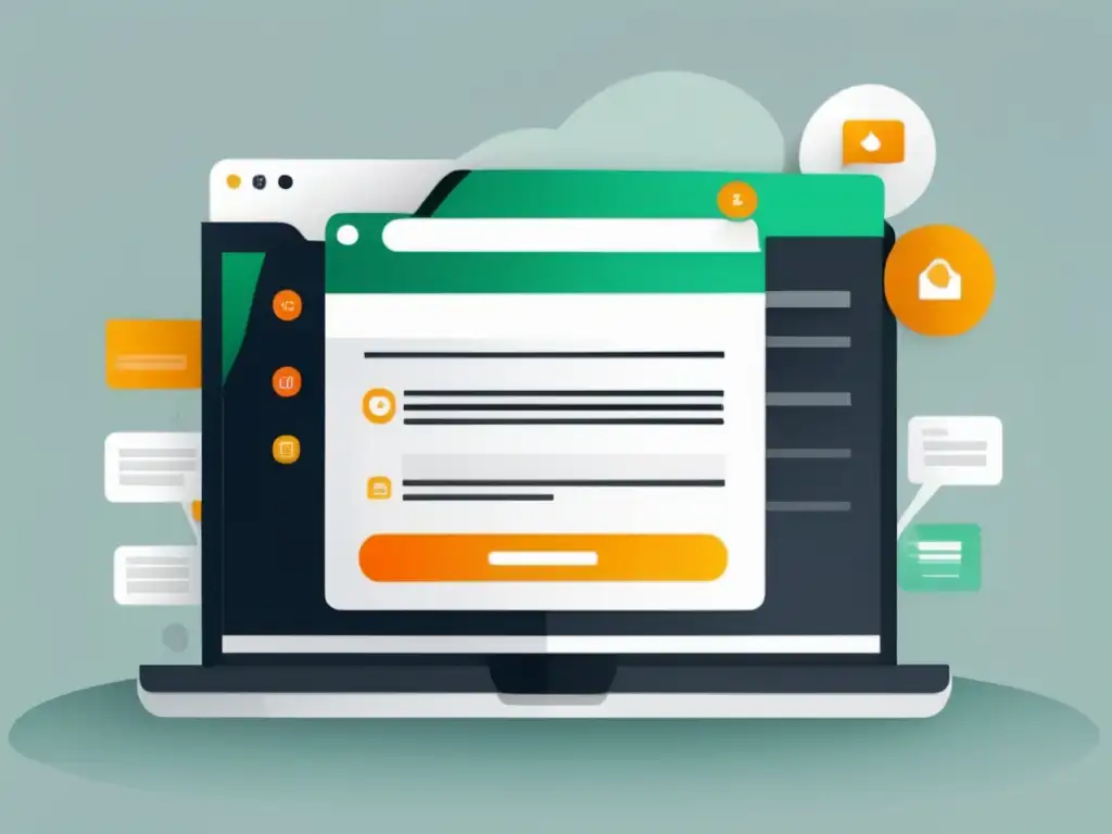 Landing page optimizada para conversiones Imagen de alta resolución de pantalla de ordenador con diseño moderno y minimalista