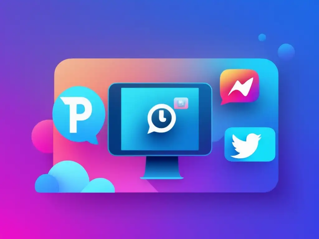 Paisaje digital y colaboración Diseño moderno que representa programas de afiliados en redes sociales