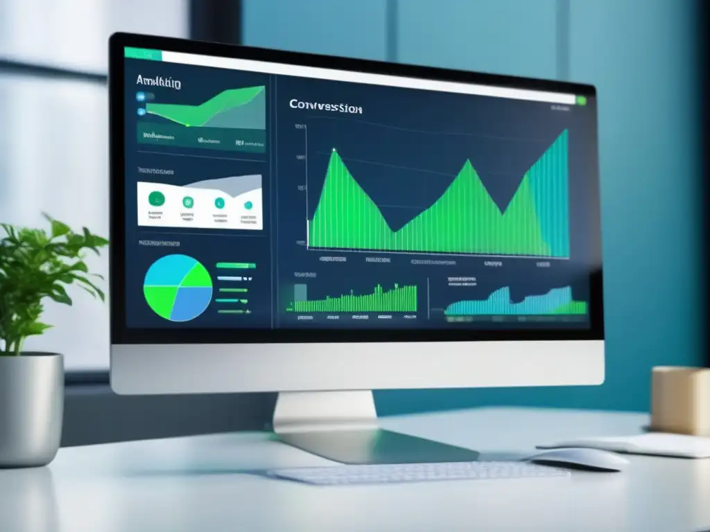 Plataforma de análisis de conversiones en tiempo real Pantalla minimalista de alta resolución que muestra plataforma de seguimiento y análisis en tiempo real para conversiones de marketing de afiliados