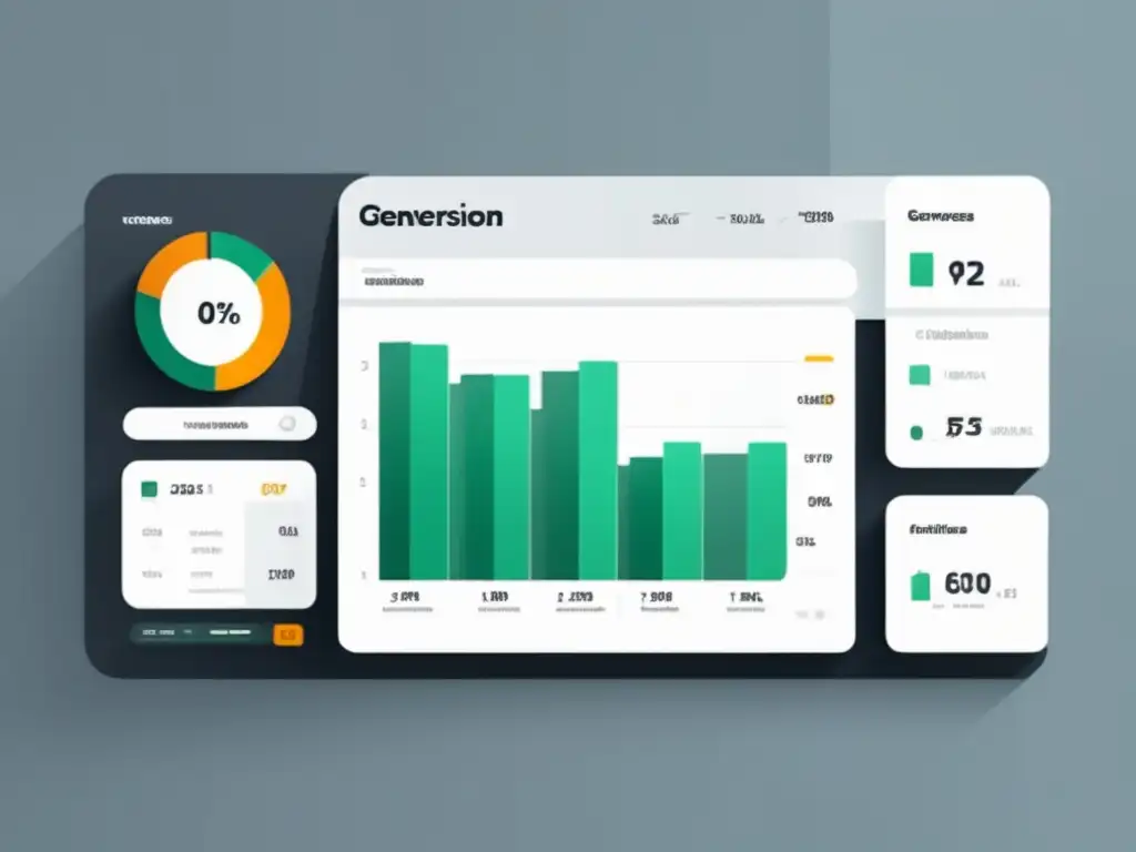 Dashboard de métricas de afiliados Un dashboard digital minimalista y moderno con métricas clave para evaluar el ROI en marketing de afiliados