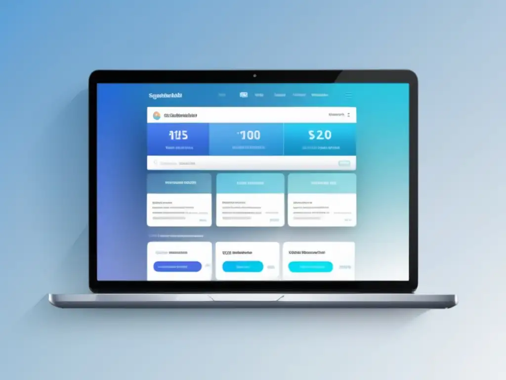Dashboard email marketing moderno y minimalista Herramientas de email marketing para afiliados en una imagen minimalista de una pantalla de laptop con un dashboard moderno y profesional