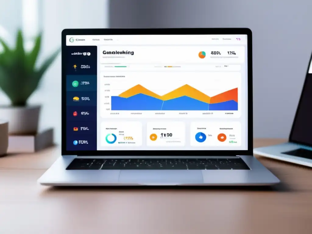 Dashboard de marketing de afiliados detallado y moderno Panel de marketing afiliado con métricas de rendimiento y diseño moderno
