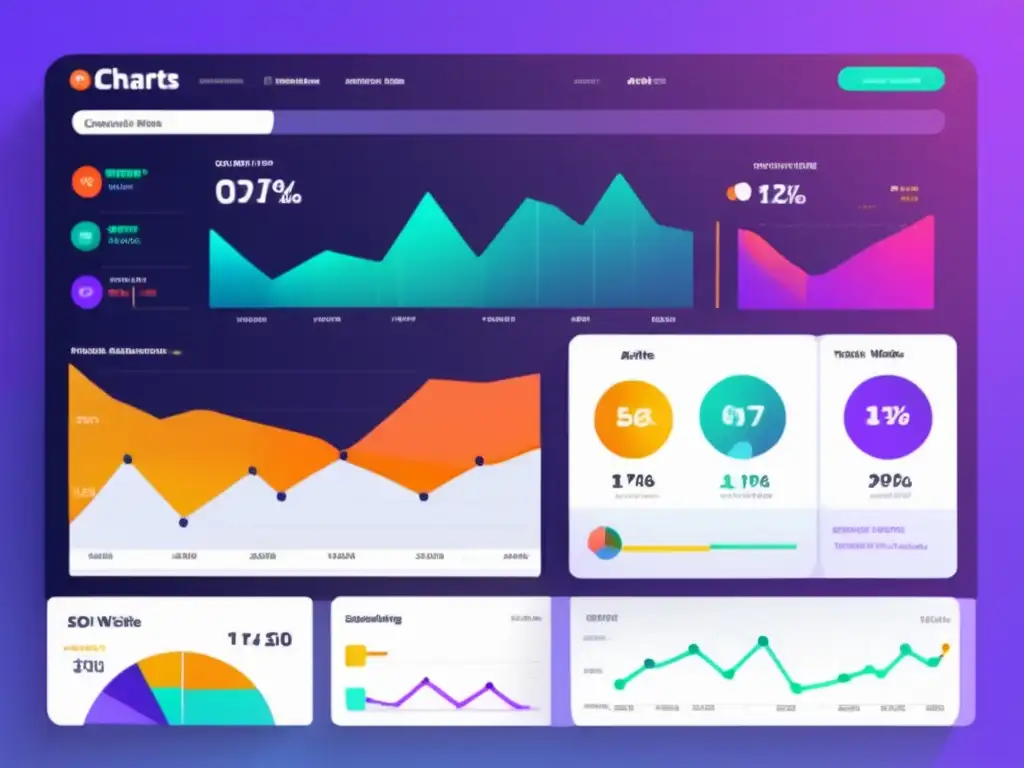 Dashboard de SEO para análisis y métricas Dashboard SEO para marketing de afiliados, gráficas y herramientas intuitivas para analizar estrategias y métricas